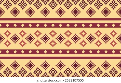 Christmas and New Year colorful seamless pattern, fairytale pixel pattern in colorful with Nordic snowflakes for winter hats, ugly sweaters, jumpers. wallpaper, paper or other design