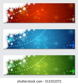 Christmas and New Year colorful vector banners collection