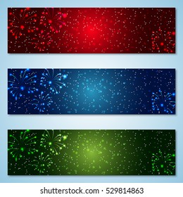 Christmas and New Year colorful vector banners collection