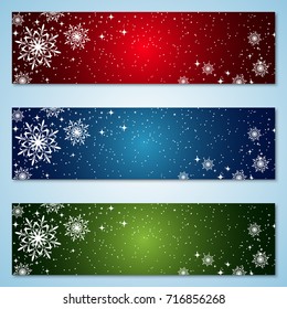 Christmas and New Year colorful vector banners collection