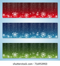 Christmas and New Year colorful vector banners collection