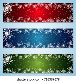 Christmas and New Year colorful vector banners collection