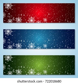 Christmas and New Year colorful vector banners collection
