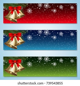 Christmas and New Year colorful vector banners collection