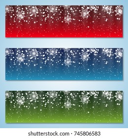 Christmas and New Year colorful vector banners collection