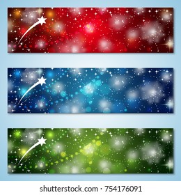 Christmas and New Year colorful vector banners collection