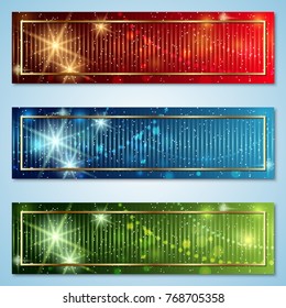 Christmas and New Year colorful vector banners collection