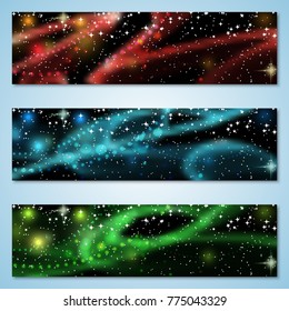 Christmas and New Year colorful vector banners collection