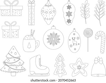 Christmas New Year coloring vector illustration