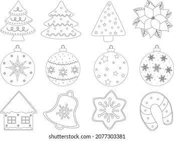 Christmas New Year coloring vector illustration
