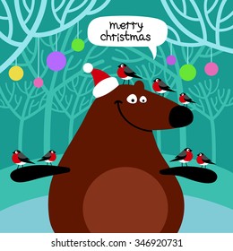 Christmas and new year congratulatory card.