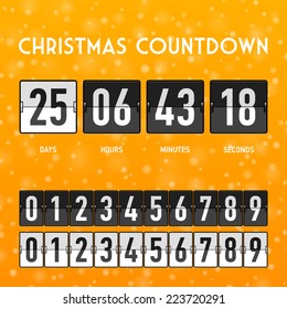 Christmas or New Year countdown timer. Vector.