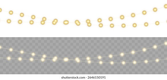 Christmas and New Year decoration: cotton sphere lights on black wire. Stylish festive garland for seasonal projects, cozy party scenes, greeting cards, or romantic wedding invitations.