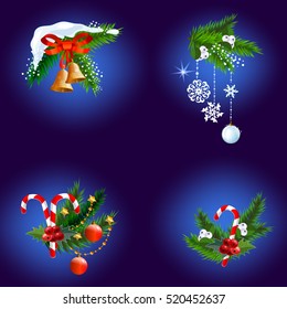Christmas and New Year decoration elements. 