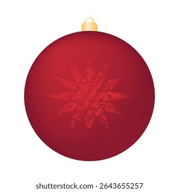 Christmas and New Year decoration on the tree in the form of a red ball. Vector illustration