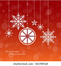 Christmas and new year decorations. Vector set of snowflakes.