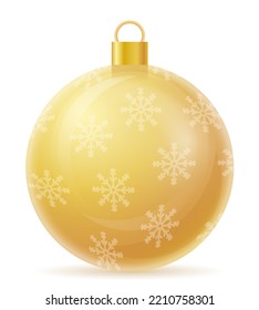 christmas and new year decorative glass ball vector illustration isolated on white background