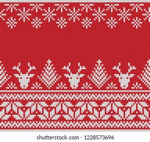 Christmas and New Year Design. Fair Isle Seamless Knitting Pattern