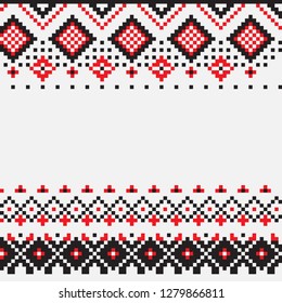 Christmas and New Year Design. Knitted  pattern in pixel