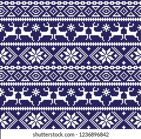 Christmas and New Year Design Seamless Knitting Pattern