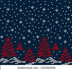 Christmas and New Year Design Seamless Knitting Pattern