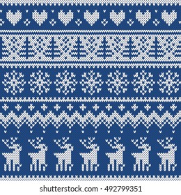 Christmas and New Year Design Seamless Knitting Pattern