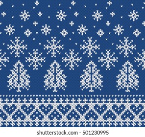 Christmas and New Year Design Seamless Knitting Pattern