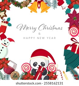 Christmas and New Year design with White background .