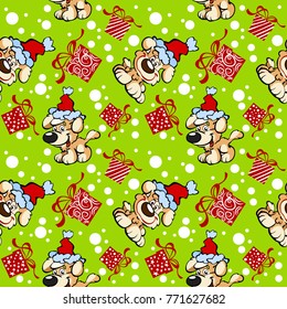 
Christmas and new year dogs pattern.


