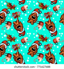 
Christmas and new year dogs pattern.