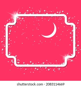 Christmas and New Year elegant background with white frame, stars and snowflakes