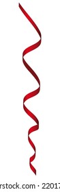 Christmas (New Year) element of curled ribbon. Vector illustration.