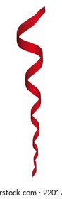 Christmas (New Year) element of curled ribbon. Vector illustration.