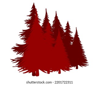 Christmas (New Year) element of fir tree silhouette. Vector illustration.