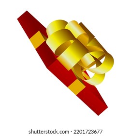 Christmas (New Year) element of opened giftbox. Vector illustration.