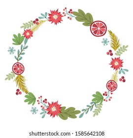 Christmas and new year element, poster for your design. Flowering leaves flowers wedding. Flowering trees, spring, vector, bloom, tree.