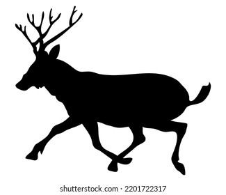 Christmas (New Year) element of running deer. Vector illustration.