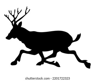 Elemento de Navidad (Año Nuevo) de venado en circulación. Ilustración vectorial.