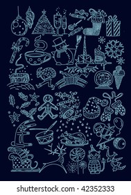 Christmas and New Year Elements Collection (vector hand drawn doodles)