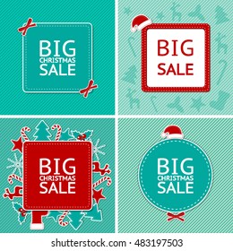 Christmas and New year elements for design. Ideal for greeting cards, web design, congratulations, signboard, the announcement of the sale, poster.