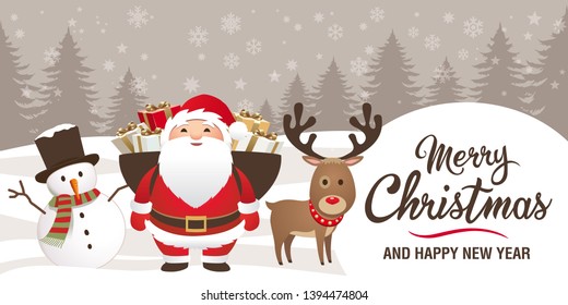 Christmas and new year elements - Icons, characters, labels, lettering