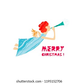 Christmas and New Year elements with lettering. Xmas greeting card concept. Winter holiday objects. Vector flat design with texture