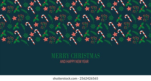 Christmas and new year elements ornaments greeting card