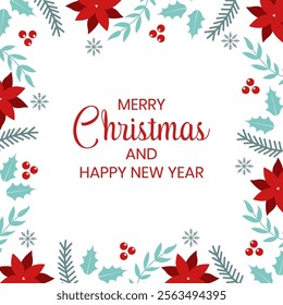 Christmas and new year elements ornaments greeting card