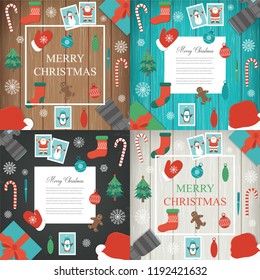 Christmas and New Year elements set. Christmas background collection. Vector illustration