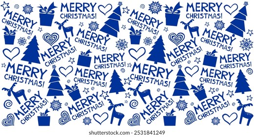 Christmas and New Year festive design with seamless pattern. Good for textile fabric design, wrapping paper, website wallpapers, textile, wallpaper and apparel. Xmas decoration.  vector illustration