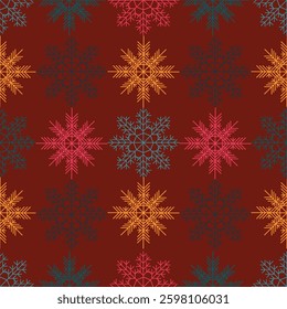 Christmas and New Year festive design with seamless pattern made.  Winter motifs
