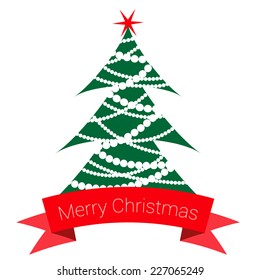 Christmas and New Year flat design. Greeting card