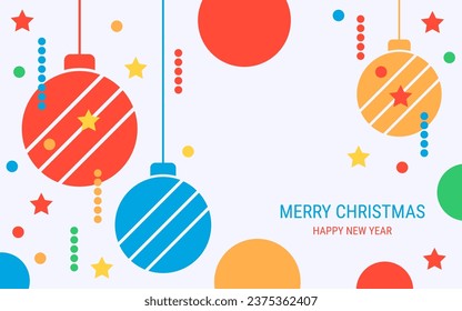 Christmas and New Year flat design style vector illustration