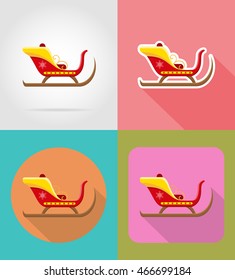 christmas and new year flat icons vector illustration isolated on background